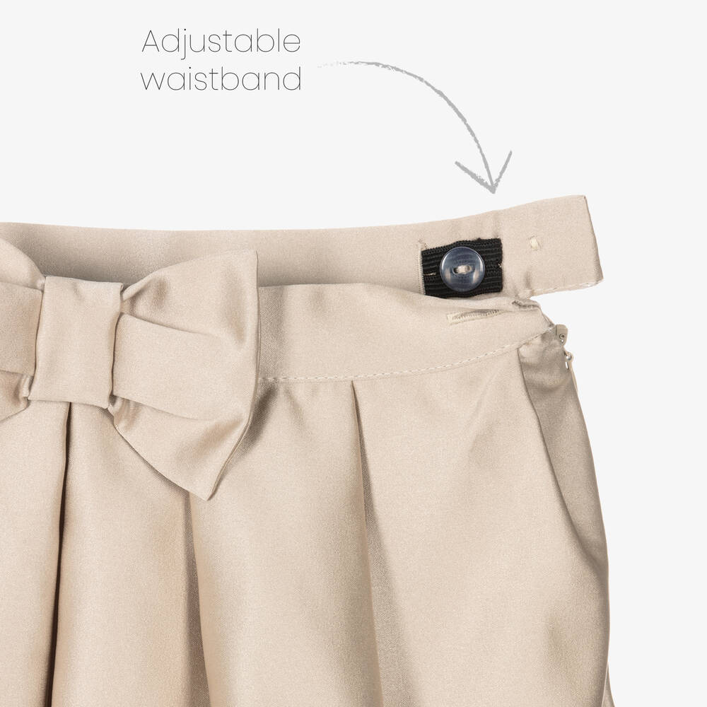 Patachou-Girls Gold Satin Skirt | Childrensalon Outlet