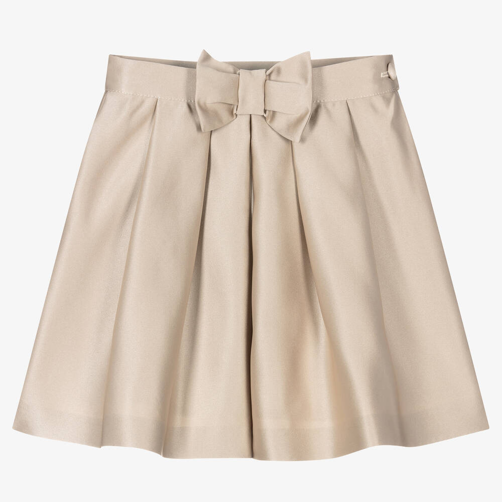 Patachou - Girls Gold Satin Skirt | Childrensalon