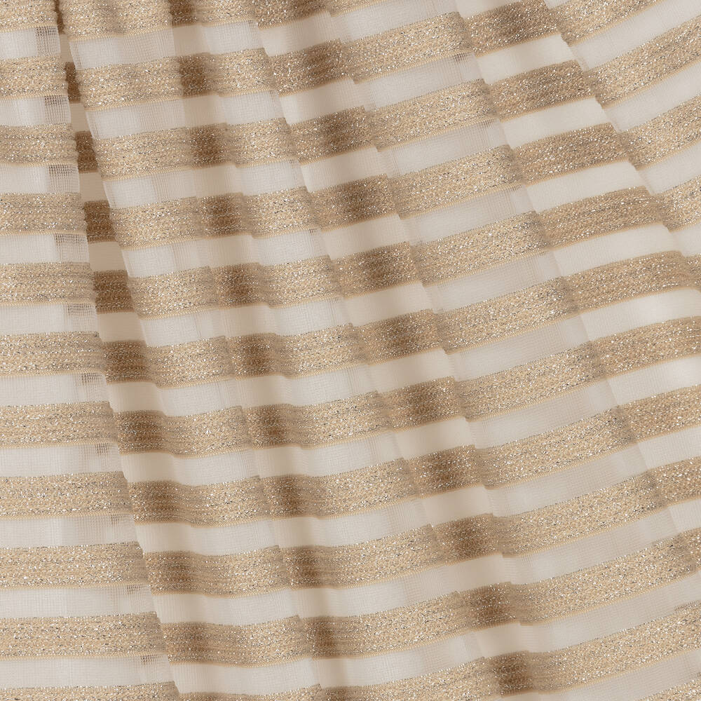 Patachou-Золотистое платье из тюля в полоску | Childrensalon Outlet