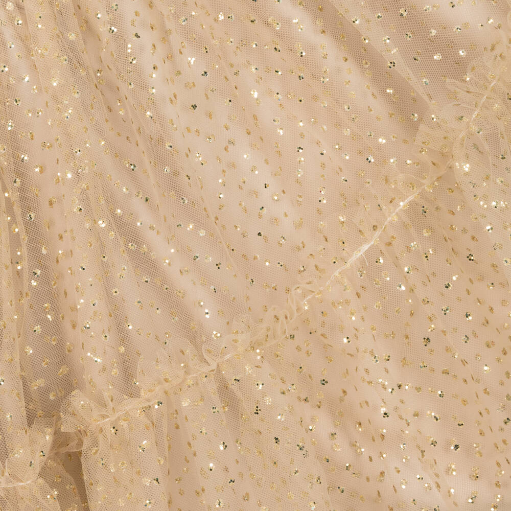 Patachou-Girls Gold Tulle Polka Dot Skirt | Childrensalon Outlet