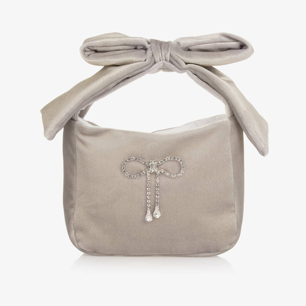 Patachou-Girls Gold Velour Handbag (21cm) | Childrensalon Outlet