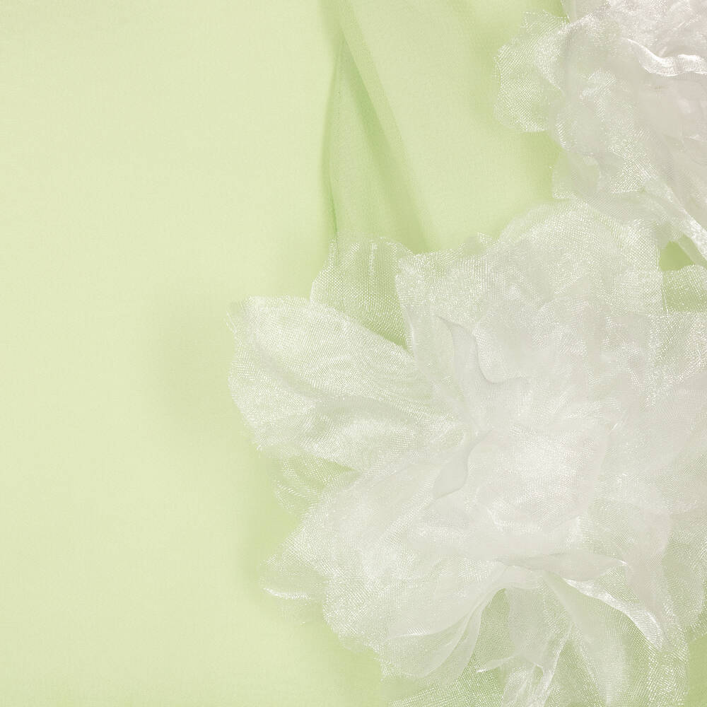 Patachou-Girls Green Bouquet Sleeve Dress | Childrensalon Outlet