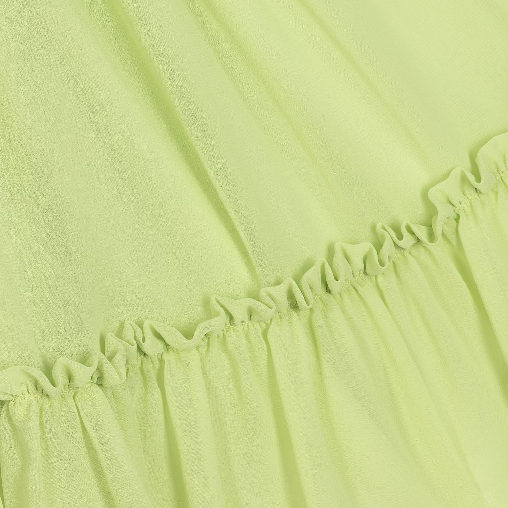 Patachou-Зеленое шифоновое платье с бантом для девочек | Childrensalon Outlet