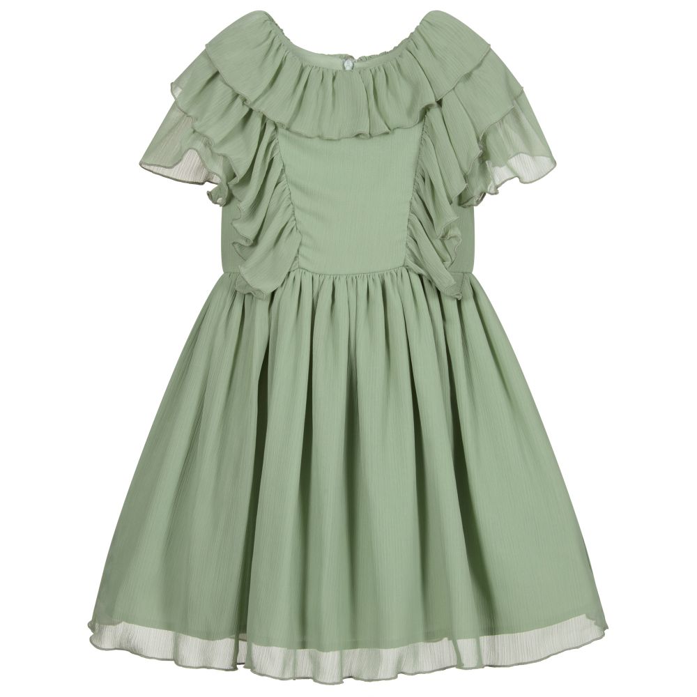 Patachou - Зеленое платье из шифона для девочек | Childrensalon
