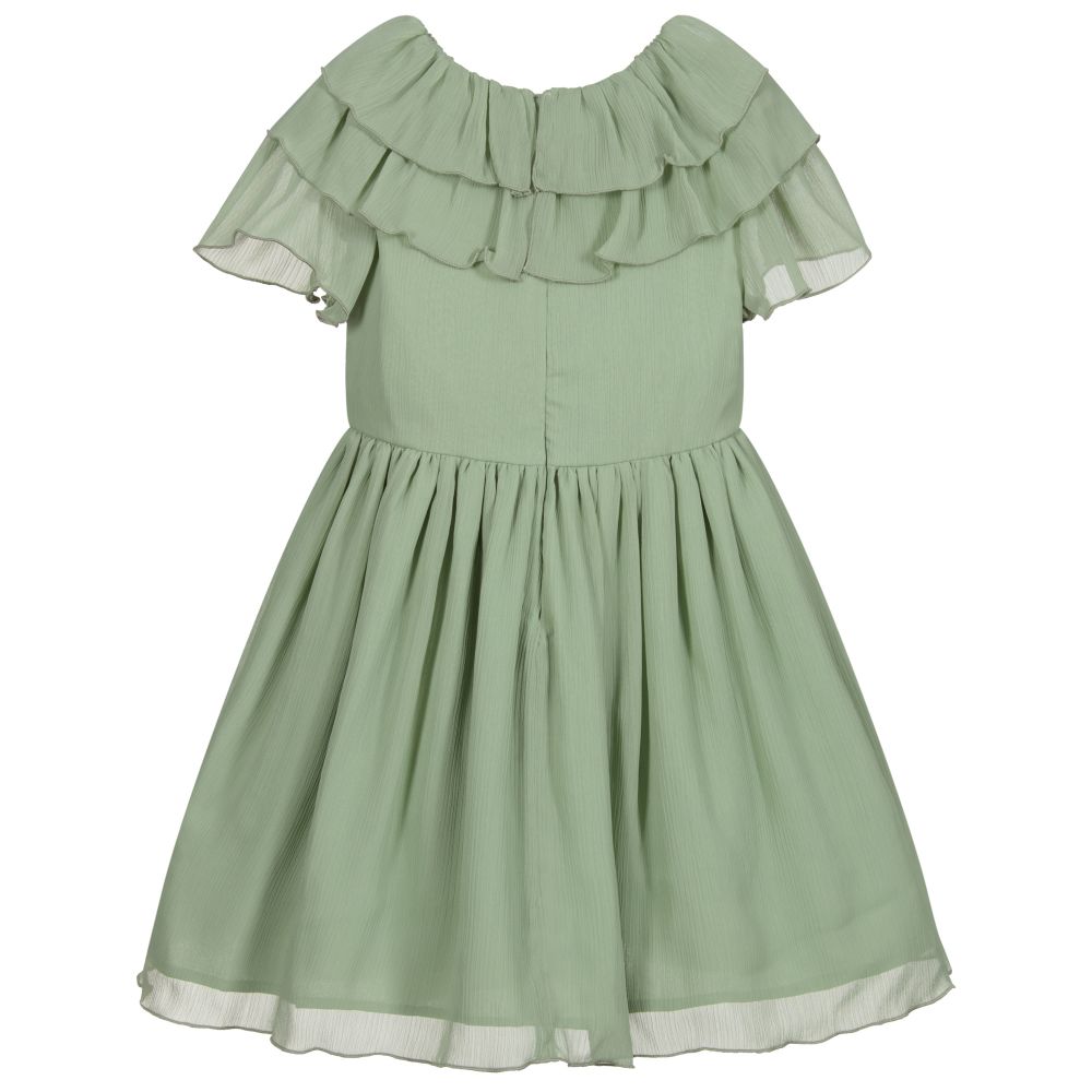 Patachou-Зеленое платье из шифона для девочек | Childrensalon Outlet