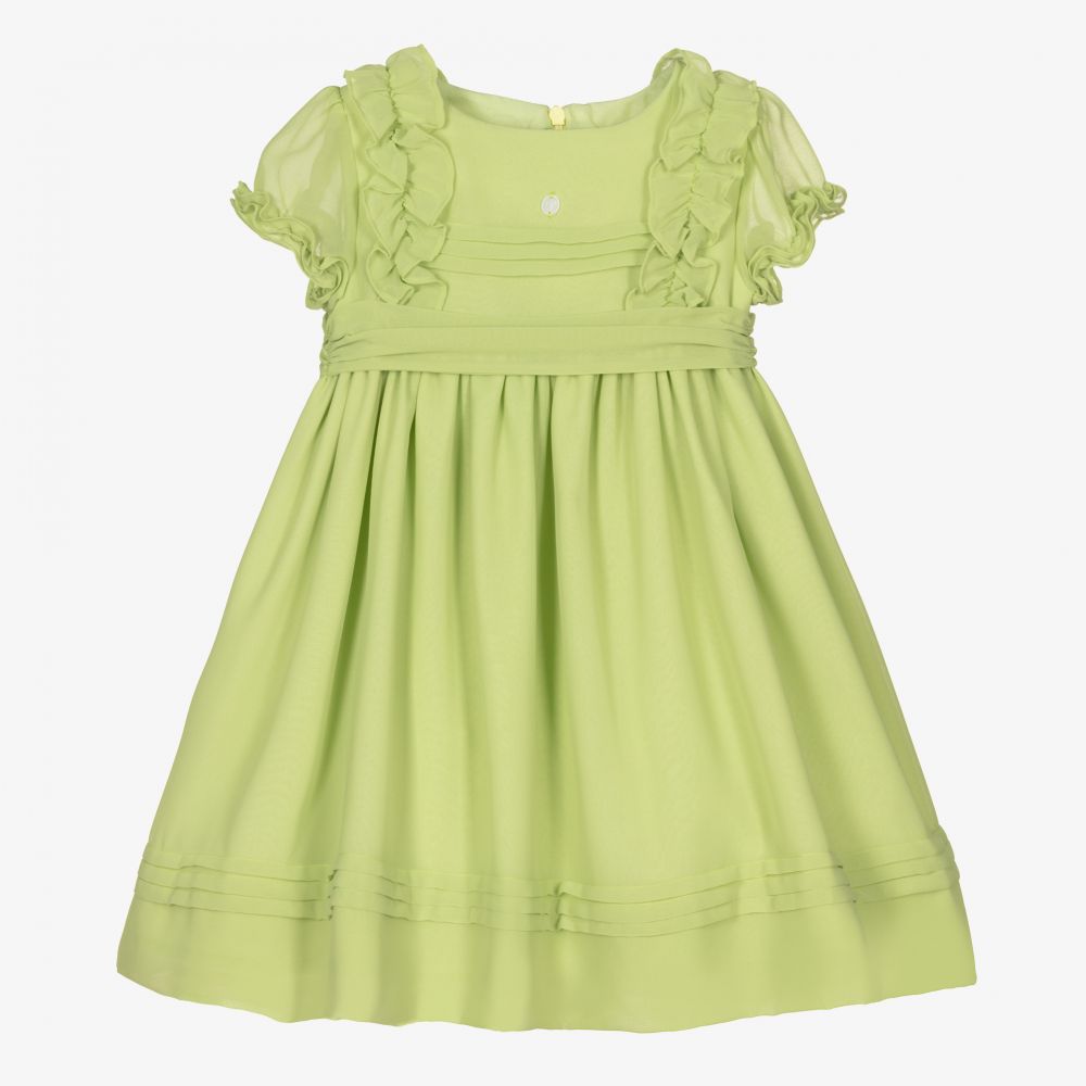 Patachou - Grünes Chiffonkleid für Mädchen | Childrensalon