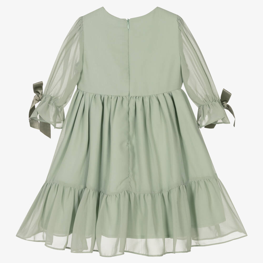 Patachou-Girls Green Chiffon Dress | Childrensalon Outlet