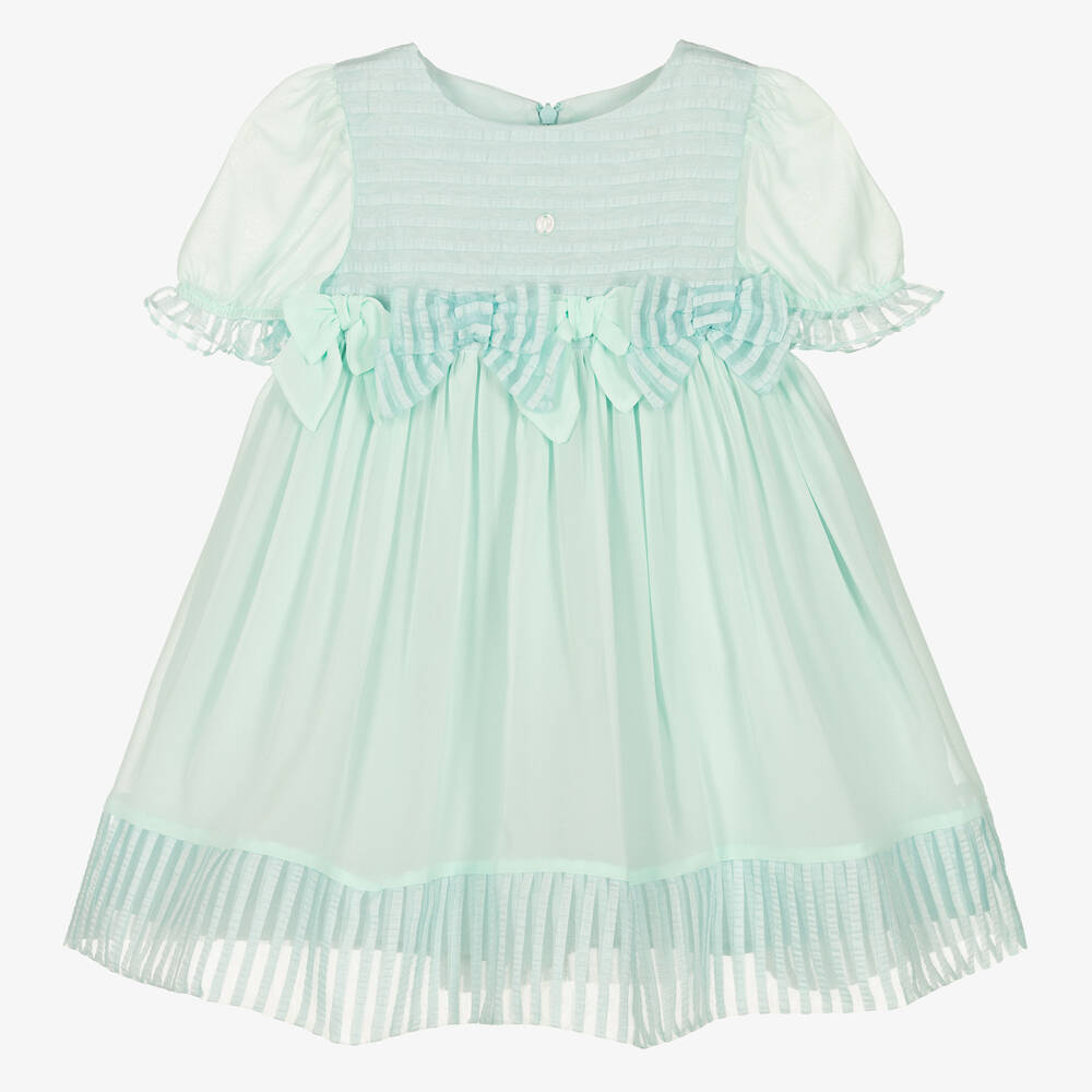 Patachou - Robe verte en mousseline fille | Childrensalon