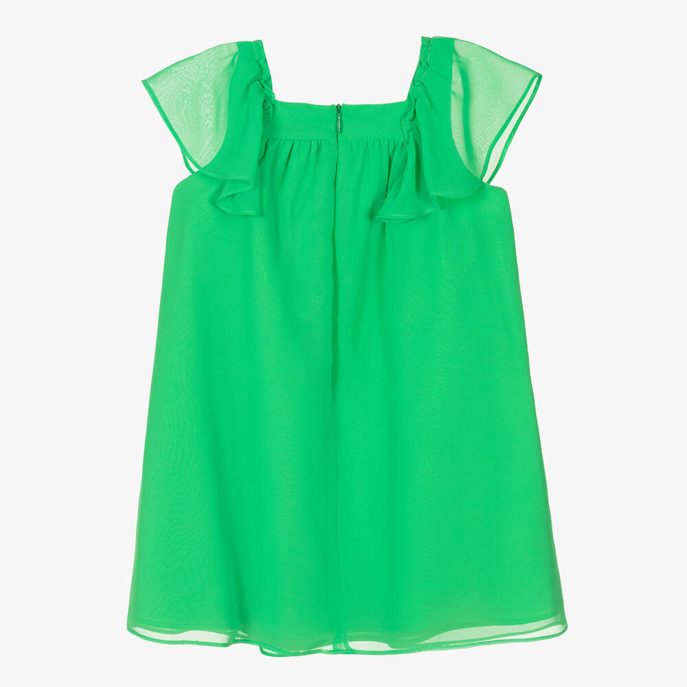 Patachou-Girls Green Chiffon Dress | Childrensalon Outlet