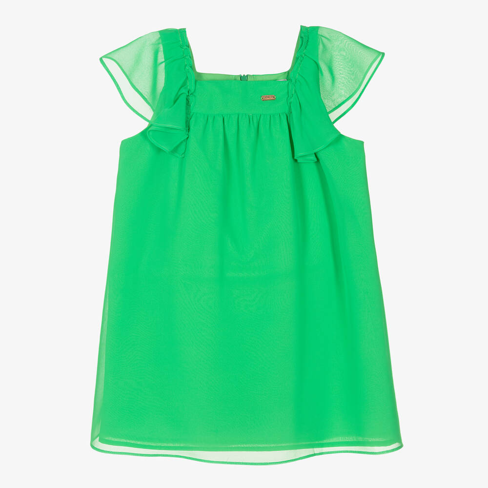 Patachou - فستان شيفون لون أخضر | Childrensalon