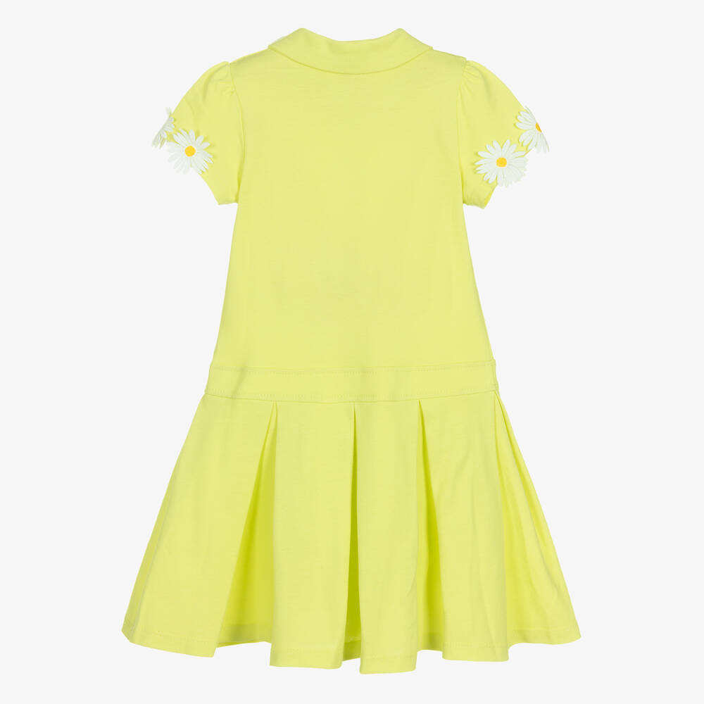 Patachou-Girls Green Cotton Flowers Polo Dress | Childrensalon Outlet