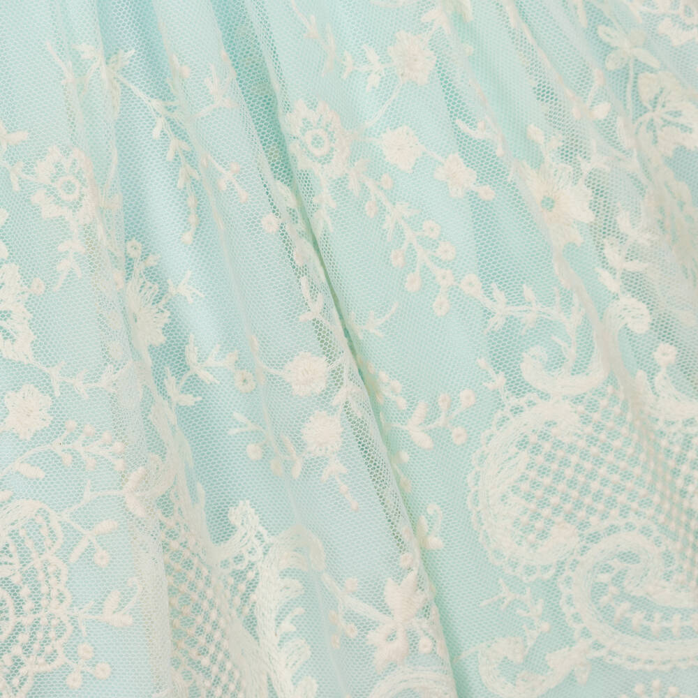 Patachou-Зеленое платье из тюля с вышивкой для девочек | Childrensalon Outlet