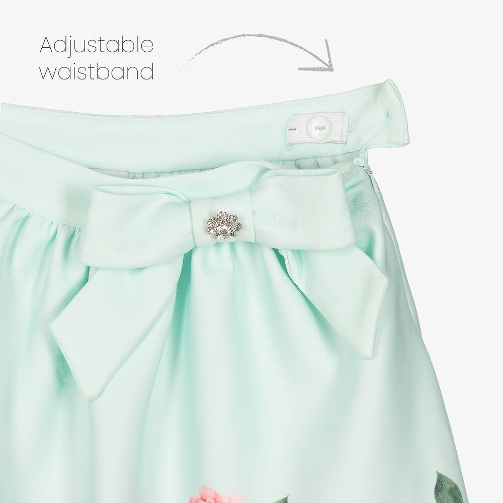 Patachou-Зеленый топ и юбка с цветами | Childrensalon Outlet