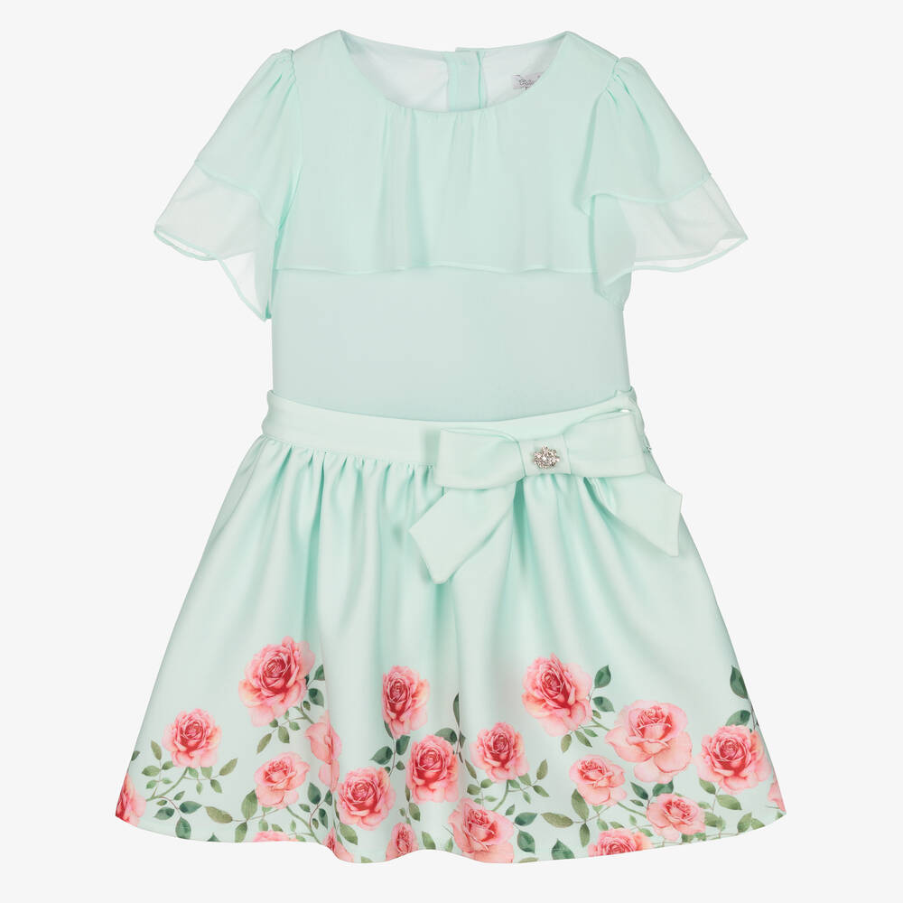 Patachou - Girls Green Floral Skirt Set | Childrensalon