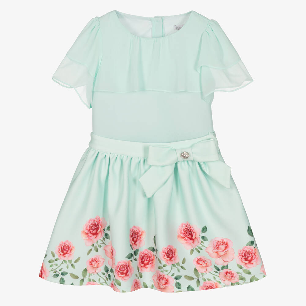 Patachou - Ensemble jupe vert à fleurs fille | Childrensalon