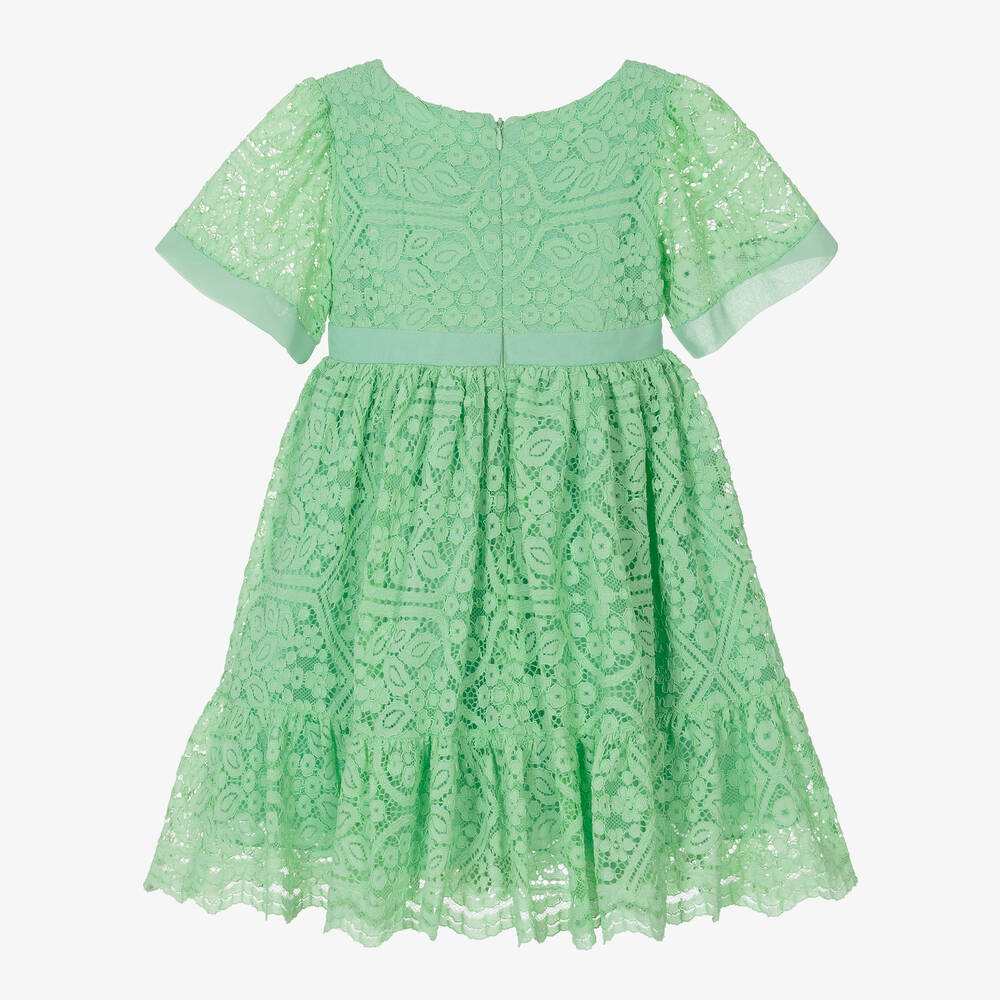 Patachou-Girls Green Lace Dress | Childrensalon Outlet