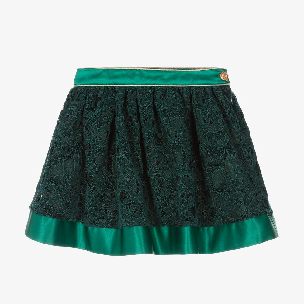 Patachou - Girls Green Lace Skirt | Childrensalon