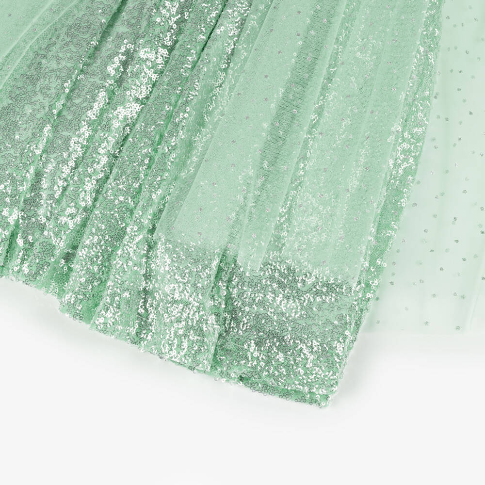 Patachou-فستان كاب أخضر براق للبنات | Childrensalon Outlet