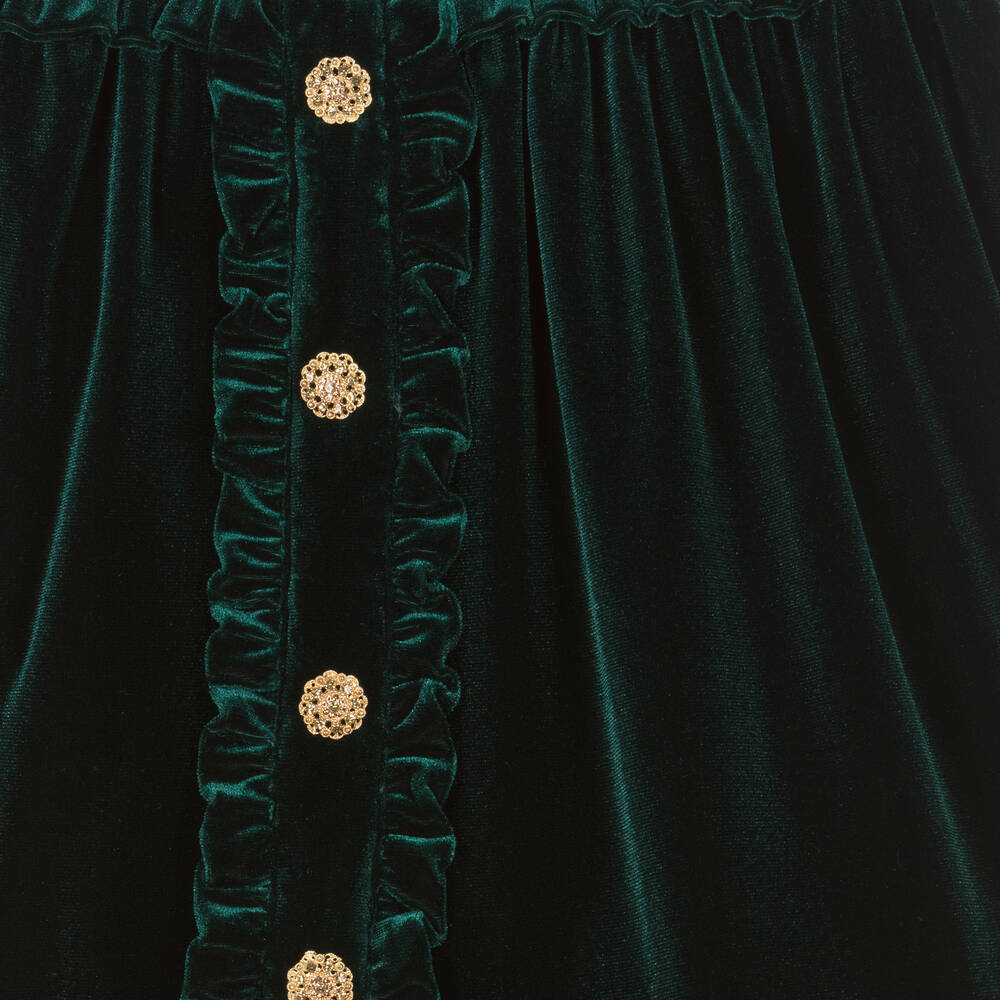 Patachou-Зеленая велюровая юбка для девочек | Childrensalon Outlet