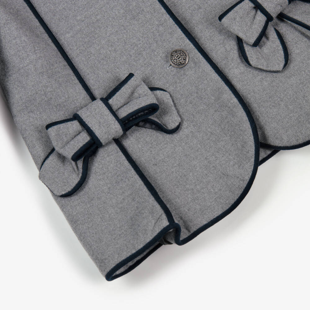 Patachou-Серый пиджак с бархатной отделкой для девочек | Childrensalon Outlet