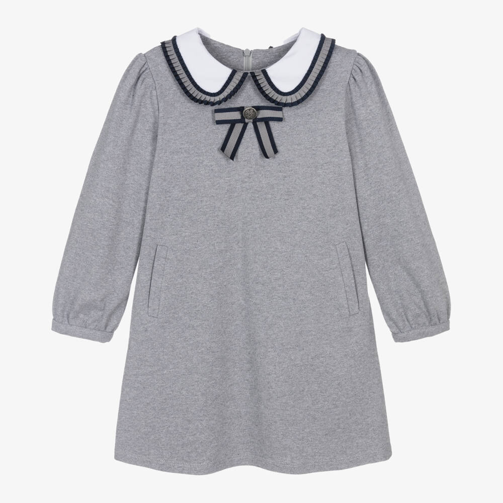 Patachou-Girls Grey Marl Jersey Dress | Childrensalon Outlet