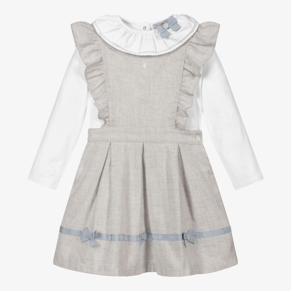 Patachou - Ensemble robe chasuble gris Fille | Childrensalon