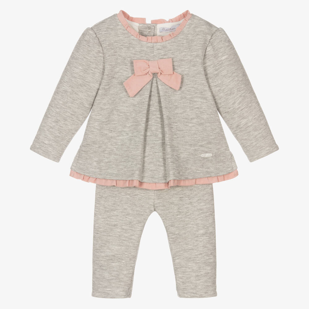 Patachou - Girls Grey & Pink Trouser Set | Childrensalon