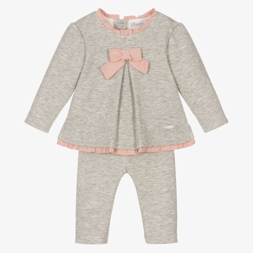 Patachou-Girls Grey & Pink Trouser Set | Childrensalon Outlet