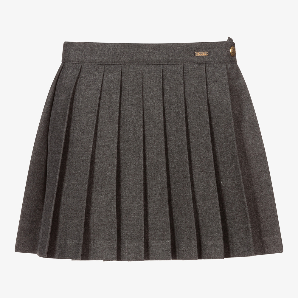 Patachou - Girls Grey Pleated Skirt  | Childrensalon
