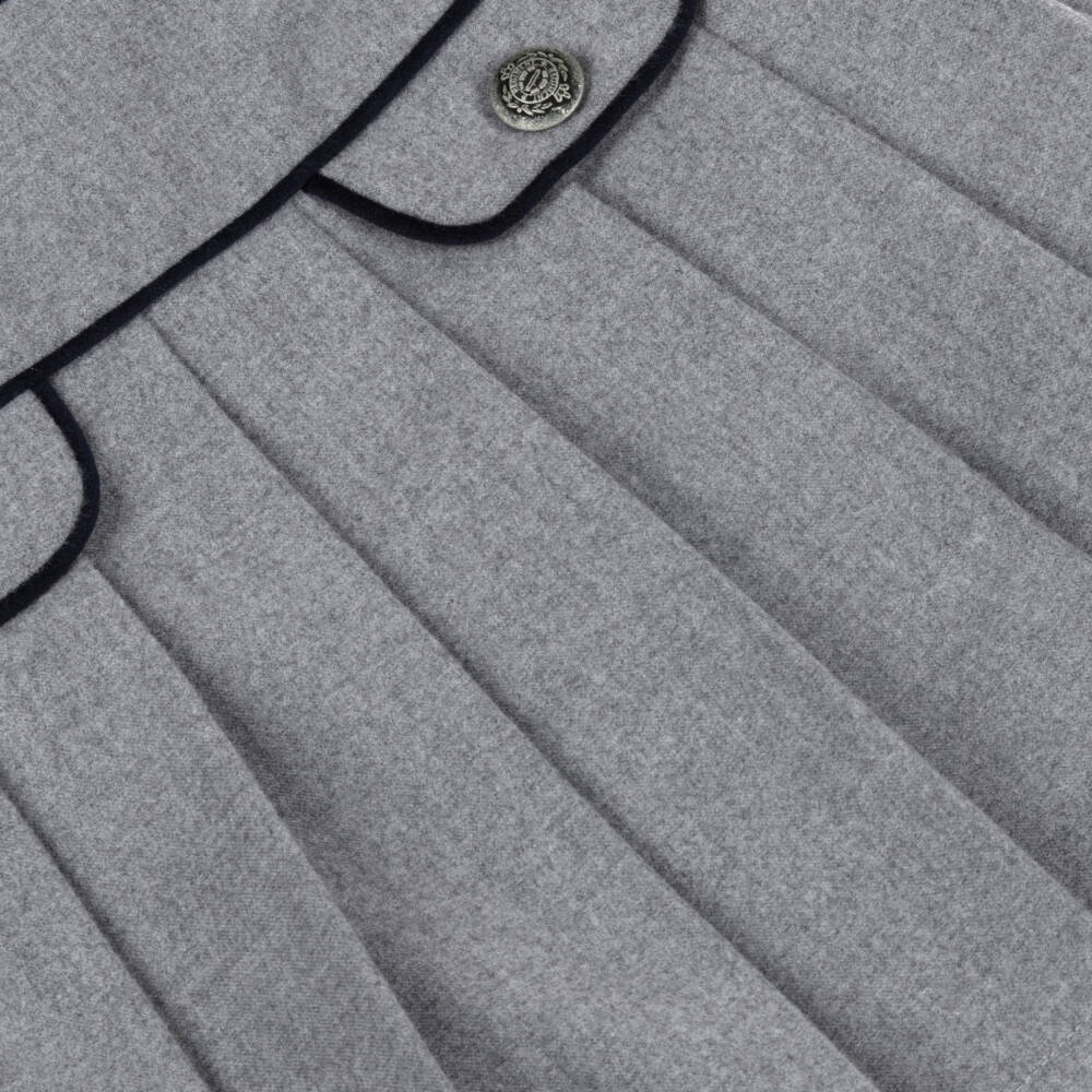 Patachou-Серая плиссированная юбка с бархатными акцентами для девочек | Childrensalon Outlet