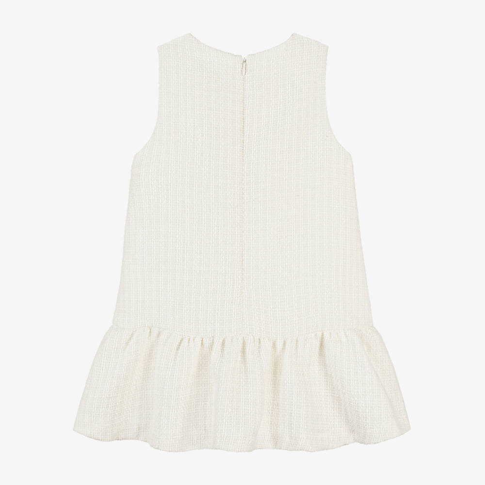 Patachou-Кремовое платье трапеция из твида для девочек | Childrensalon Outlet