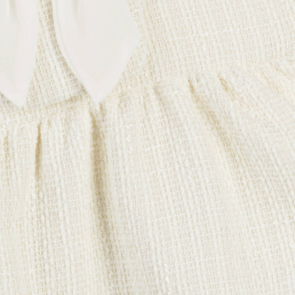 Patachou-Кремовое платье трапеция из твида для девочек | Childrensalon Outlet