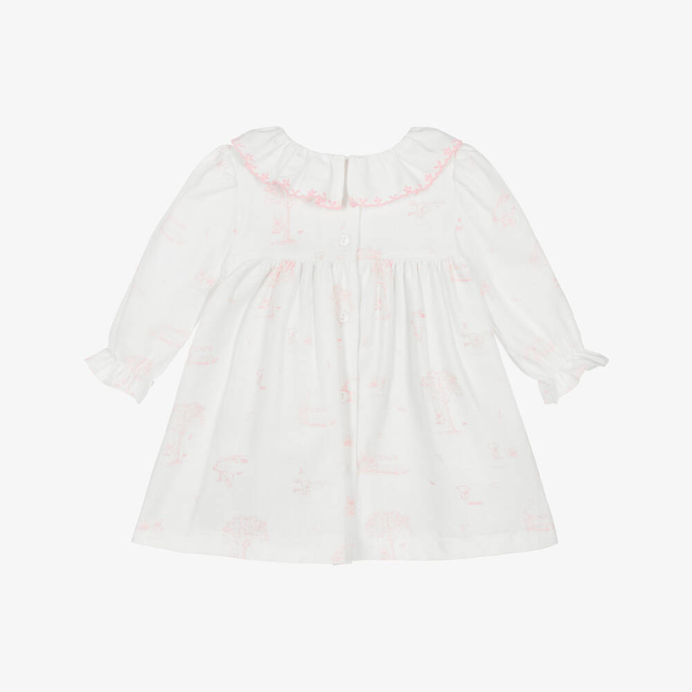Patachou-Girls Ivory and Pink Cotton Dress | Childrensalon Outlet