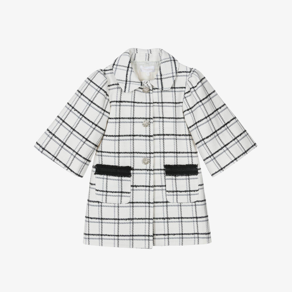 Patachou-Эксклюзивное кремовое черное пальто с воротником для девочек | Childrensalon Outlet