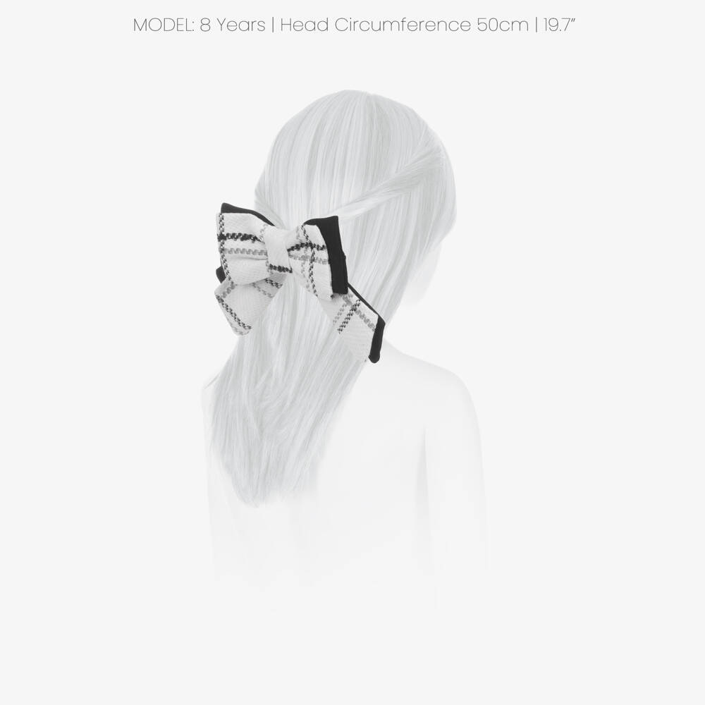 Patachou-Girls Ivory & Black Tweed Bow Hair Clip | Childrensalon Outlet