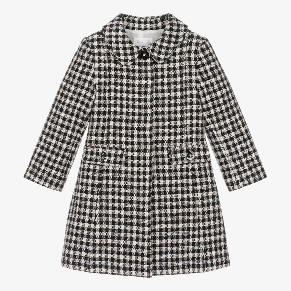 Patachou-Girls Ivory & Black Tweed Coat | Childrensalon Outlet