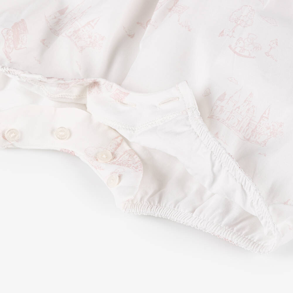 Patachou-Girls Ivory & Blush Toile Print Romper | Childrensalon Outlet