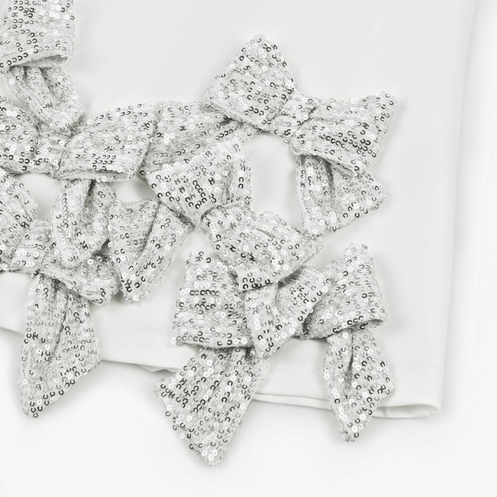 Patachou-Girls Ivory Bow-Adorned Shift Dress | Childrensalon Outlet