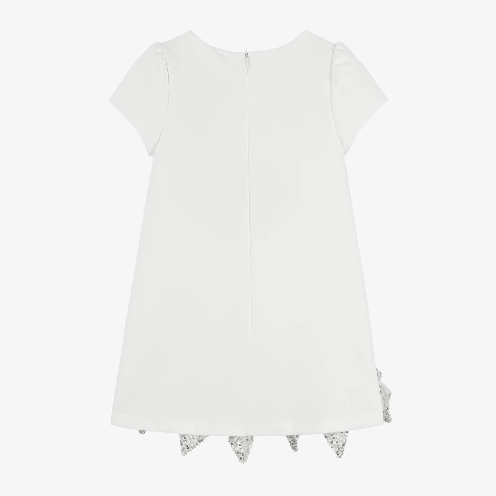 Patachou-Girls Ivory Bow-Adorned Shift Dress | Childrensalon Outlet