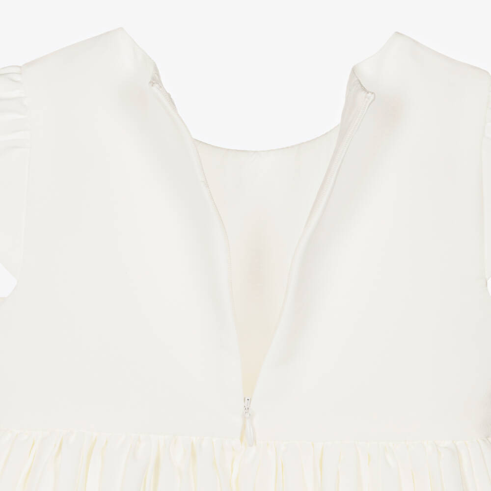Patachou-Girls Ivory Bow Pleated Crêpe Dress | Childrensalon Outlet