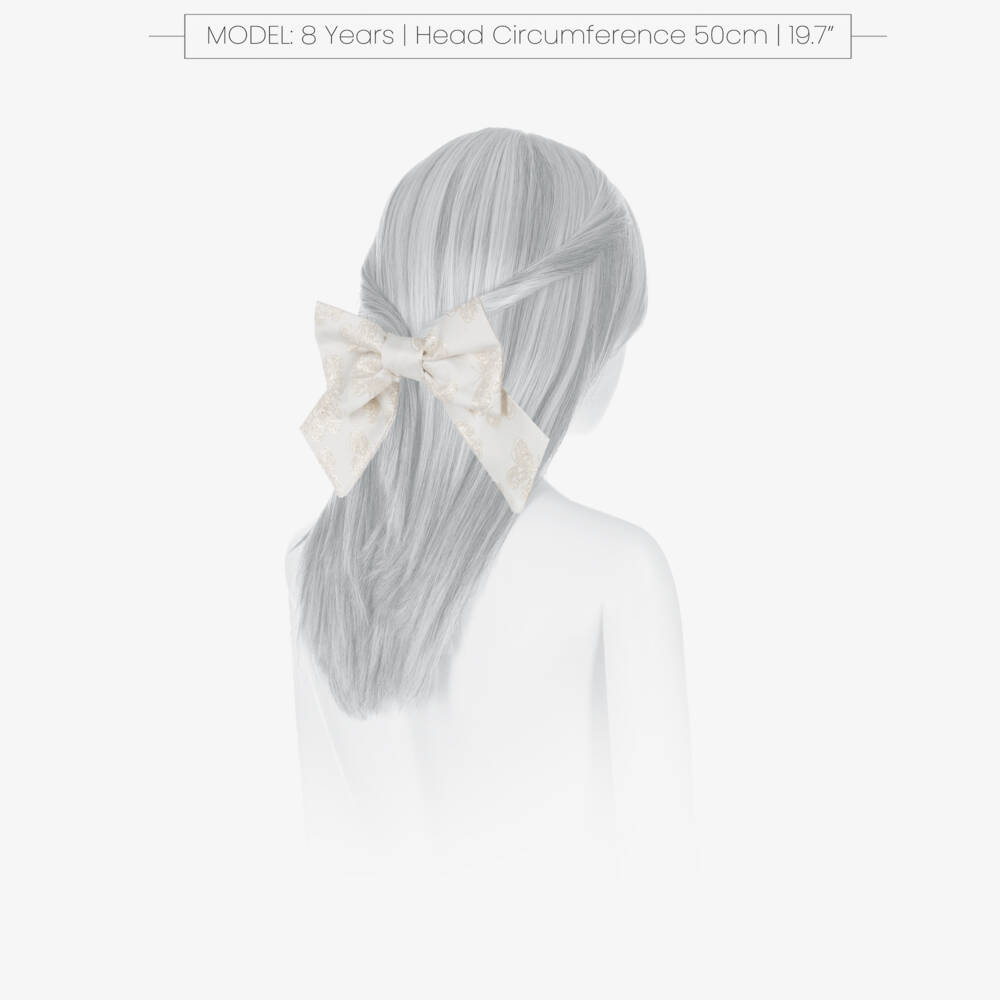 Patachou-Girls Ivory Butterfly Bow Hair Accessory | Childrensalon Outlet