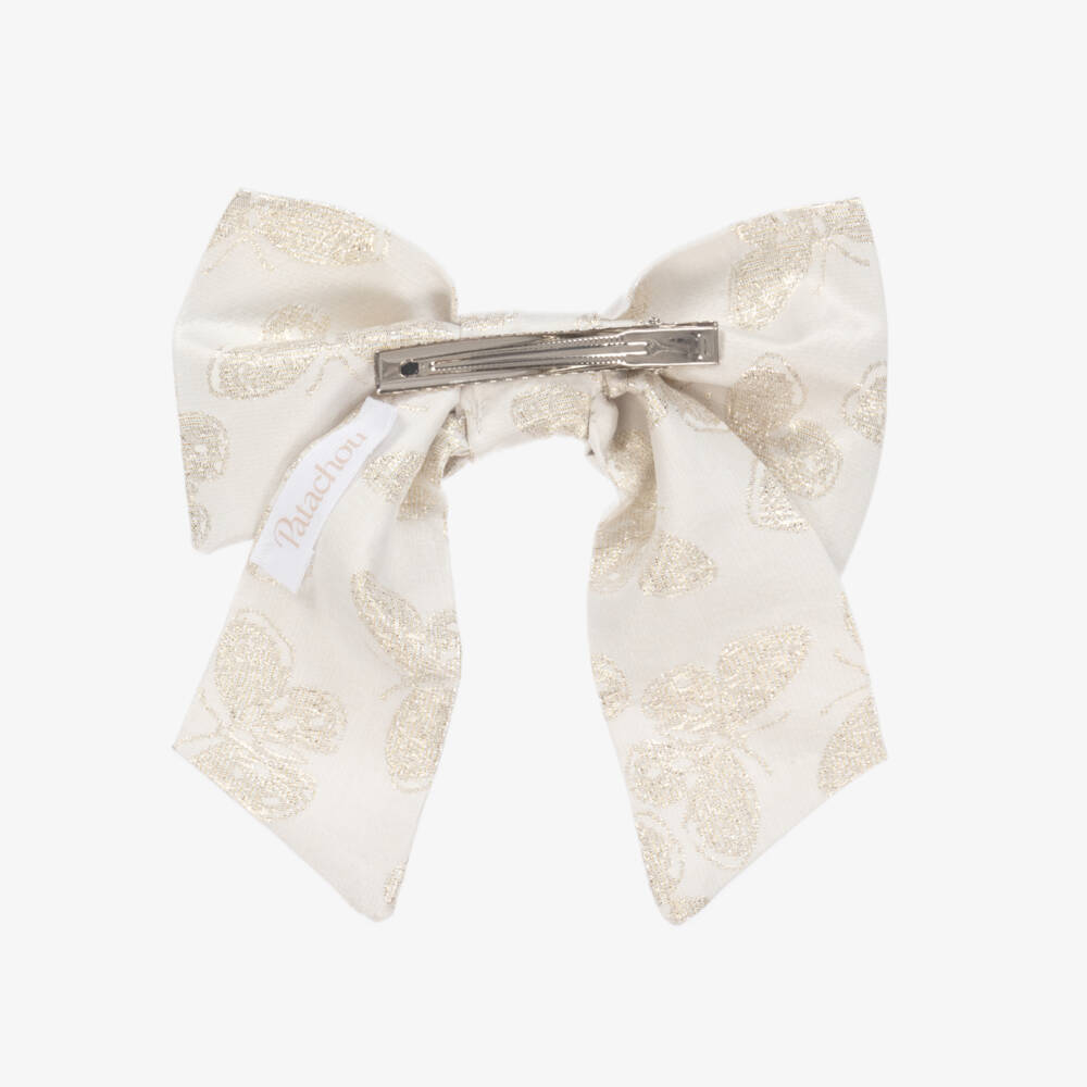 Patachou-Girls Ivory Butterfly Bow Hair Accessory | Childrensalon Outlet