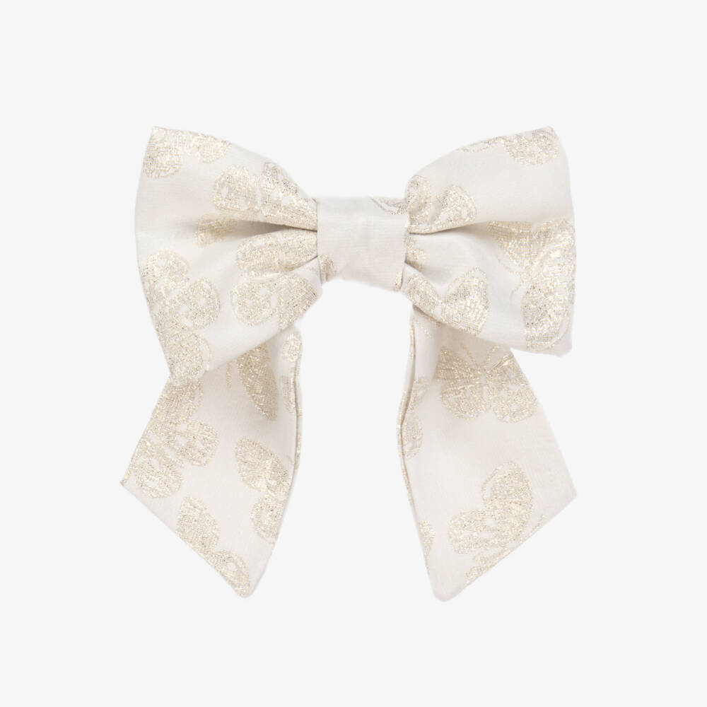 Patachou-Girls Ivory Butterfly Bow Hair Accessory | Childrensalon Outlet