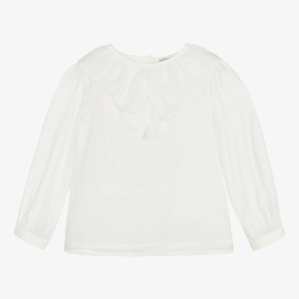 Patachou-Girls Ivory Chiffon Blouse | Childrensalon Outlet