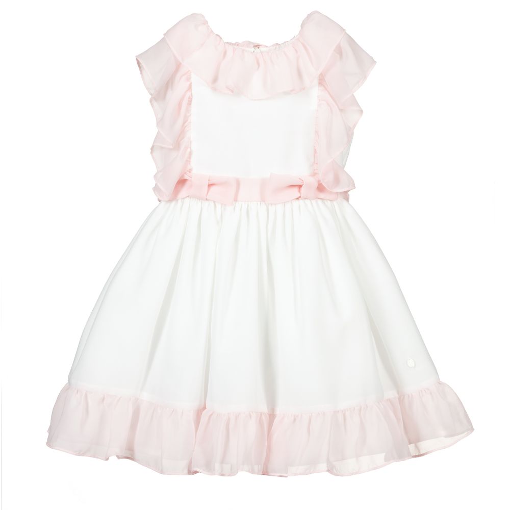 Patachou-Girls Ivory Chiffon Dress | Childrensalon Outlet