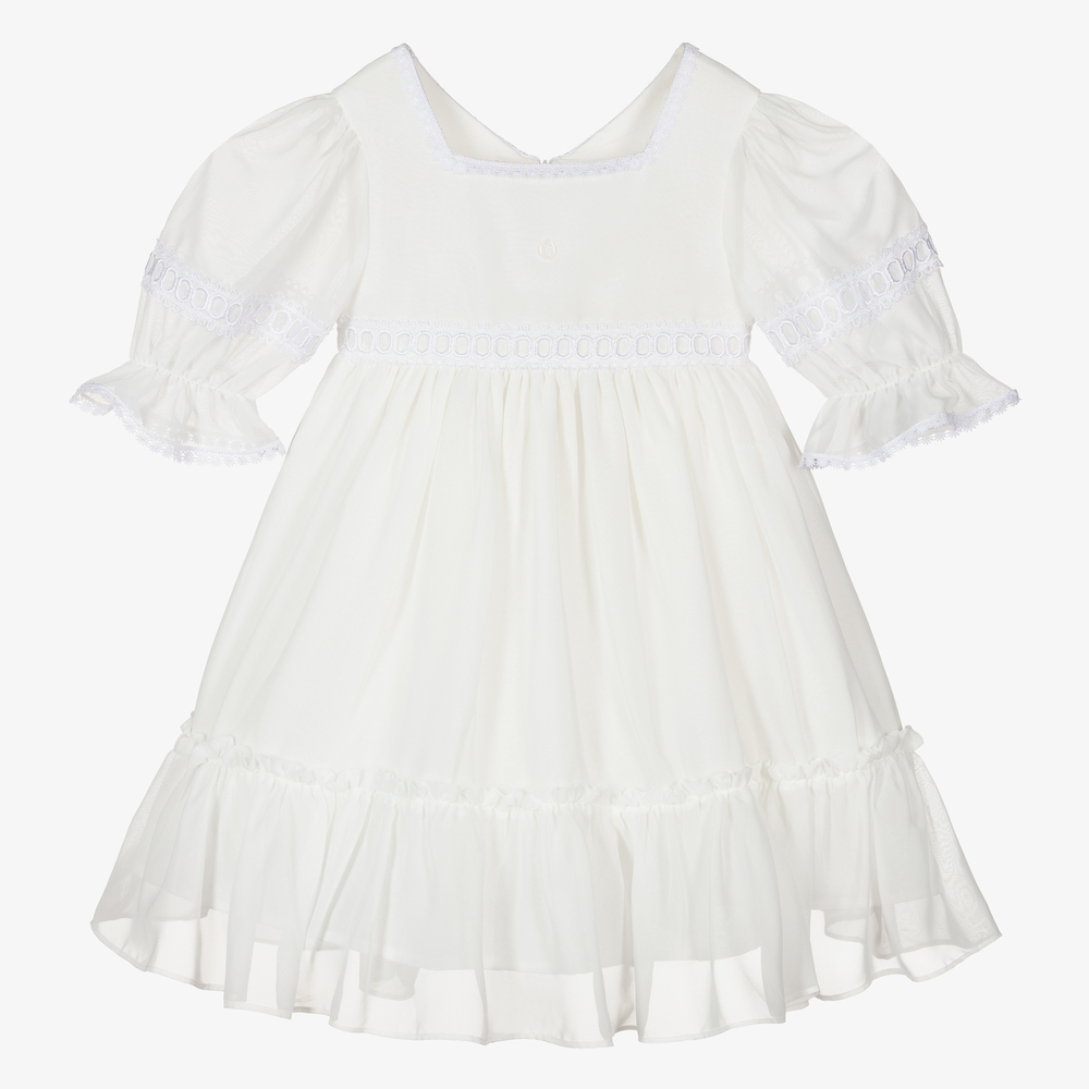 Patachou - Кремовое платье из шифона для девочек  | Childrensalon