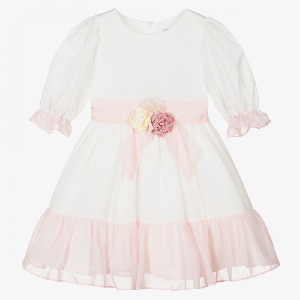 Patachou - Girls Ivory Chiffon Dress  | Childrensalon