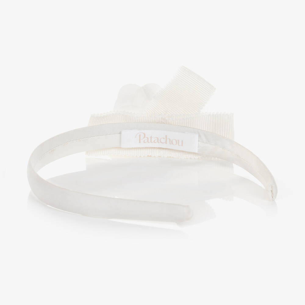 Patachou-Girls Ivory Chiffon Flower Hairband | Childrensalon Outlet