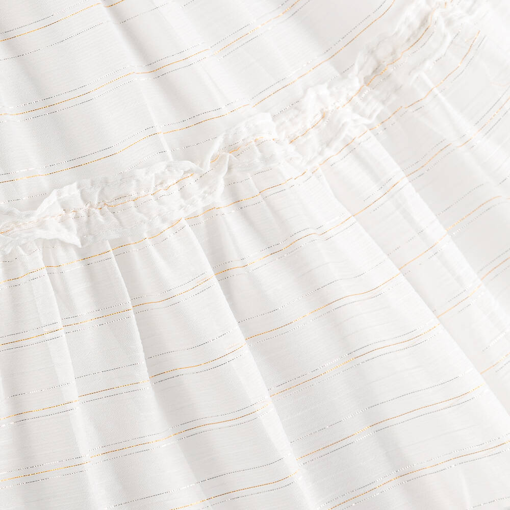 Patachou-Girls Ivory Chiffon & Tulle Collar Dress | Childrensalon Outlet