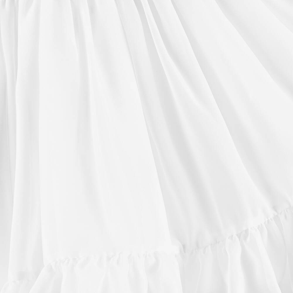 Patachou-Girls Ivory Chiffon & Tweed Dress | Childrensalon Outlet